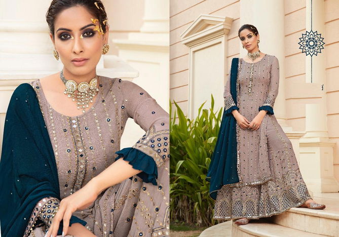 R Nazakat Designer  Latest Fancy Festive Wear Fox Georgette Embroidery Work And Original Mirror  Heavy Santoon  Salwar Suit Collection 